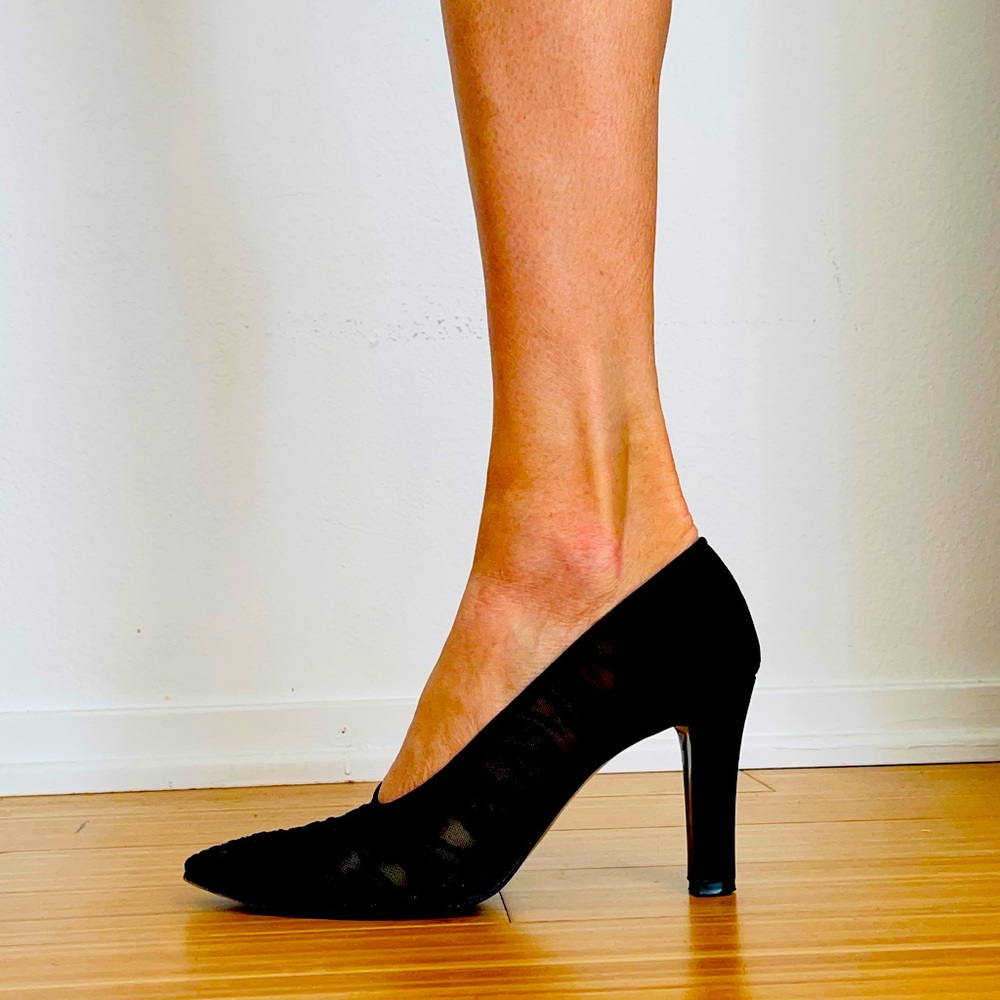YSL Sheer Tiger striped heels